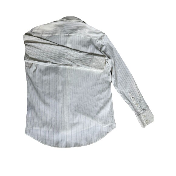 7 Diamonds Dress Shirt Men’s L White Striped Textured Button Up - Picture 5 of 7